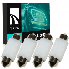 Комплект світлодіодних ламп Napo LED SJ-3030-6SMD-CANBUS Ceramic 36mm C5W C10W 4 шт Білий (2530413639)
