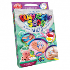 Набір креативної творчості "Пластилінове мило" Danko Toys PCS-02 Play Clay Soap малий укр 4 кольори Пінгвін