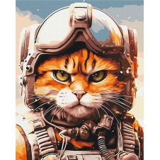 Картина за номерами BrushMe серії Патріот "Котик головний пілот © Маріанна Пащук" 40х50см BS53804