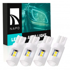 Комплект світлодіодних ламп Napo T10-3030-6smd-ceram W5W T10 4 шт Білий (2518539386)