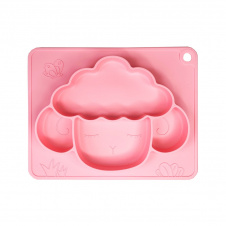 Силіконова тарілка-килимок "Баранчик" Mega Zayka MGZ-0125 (Pink) 18х23 см