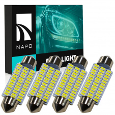 Комплект світлодіодних ламп Napo LED SJ-3014-36SMD 41mm C5W C10W 4 шт Білий (2529893434)