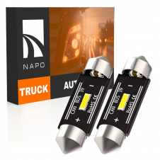 Комплект світлодіодних ламп для вантажівок Napo Truck SJ-7020-1SMD 24V 39mm C5W C10W 2 шт Білий (2530977703)