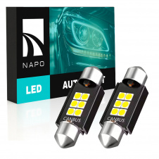 Комплект світлодіодних ламп Napo LED SJ-3030-6SMD 31mm C5W C10W 2 шт Білий (2476241832)