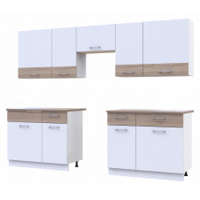 Кухня Лея Doros 2.6 м Білий/Дуб сонома ДСП 260х60х250 (81000009)