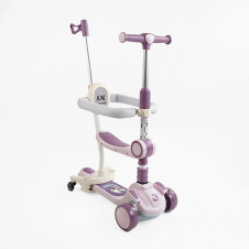 Самокат 5 в 1 "Scooter", багатофункціональний, з бортиком Skyper. Pink/Violet (175803)