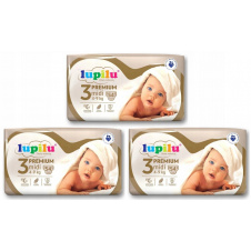 Підгузники Lupilu Premium Midi Розмір 3, Вага 4-9 кг, 162 шт (3 упаковки)