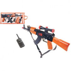 Игрушечный атомат АК трещотка с игрушечной рацией Golden Gun 810GG