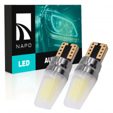Комплект світлодіодних ламп Napo T10-COB10-Lens W5W T10 2 шт Білий (2508366840)