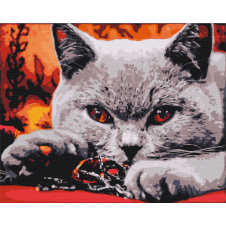 Картина за номерами BrushMe "Домашній хижак" 40х50см BS32800
