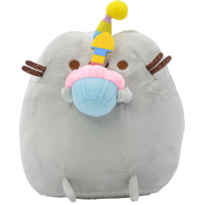 М'яка іграшка кіт зі святковим кексом у ковпачку VOLRO Pusheen cat Сірий (vol-647)