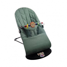Дитячий шезлонг-гойдалка SBT group BABY Balance Soft A1 з дугою з іграшками бірюзовий колосок/бавовна (BBT-17-00)