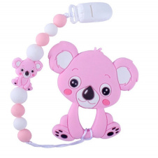 Прорезыватель "Коала" Bambi WD210712 с силиконовыми бусами Розовый