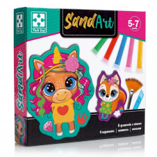 Набір для творчості "Sand Art Веселі друзі" Vladi Toys VT4501-01, 5 флаконів з піском