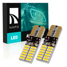 Комплект світлодіодних ламп Napo T10-3014-24smd W5W T10 2 шт Білий (2518515745)