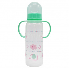 Пляшечка пластикова з ручками Mega Zayka MGZ-0207(Green) 250 мл