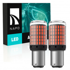 Комплект світлодіодних ламп Napo LED 1157-3014-144smd P21/5W 1157 BAU15S 2 шт Червоний (2519742378)