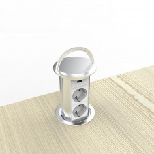 Выдвижной блок розеток с USB Livolo Серый (VL-SHS019-FCTC-S)