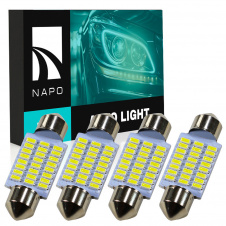 Комплект світлодіодних ламп Napo LED SJ-3014-24SMD 36mm C5W C10W 4 шт Білий (2529879151)