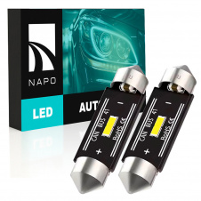 Комплект світлодіодних ламп Napo LED SJ-7020-1SMD-CANBUS 41mm C5W C10W 2 шт Білий (2530567473)