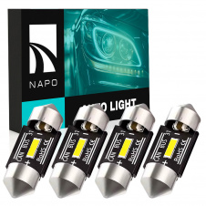 Комплект світлодіодних ламп Napo LED SJ-7020-1SMD-CANBUS 31mm C5W C10W 4 шт Білий (2530549129)