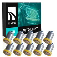 Комплект світлодіодних ламп Napo LED BA9S-5050-1smd T4W Ba9s 10 шт Жовтий (1805044643)