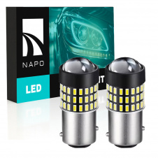 Комплект світлодіодних ламп Napo LED 1157-3014-54smd-Lens P21/5W 1157 BAU15S 2 шт Білий (2523897667)