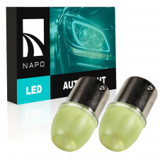 Комплект світлодіодних ламп Napo LED 1156-HP-Lens P21W 1156 BA15S 2 шт Бурштиновий (2523829510)