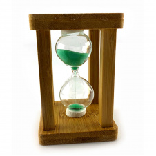 Пісочний годинник в бамбуку No Brand Time is Money 3 хв Зелений пісок (DN29766D)