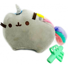 Мягкая игрушка кот-единорог радуга и насадка для письма S&T 18х15х12 см Разноцветный (vol-1749) Одесса