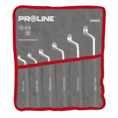 Набір гайкових накидних вигнутих ключів Proline 36508 CrV 8 шт 6х7-20х22 мм Петрово