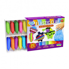 Набір для ліплення з повітряним пластиліном Elastic Clay TM Lovin 70140 20 стиків Весёлое