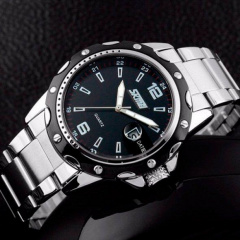 Чоловічий наручний годинник Skmei Robby Steel 0992S Сріблястий Мелитополь