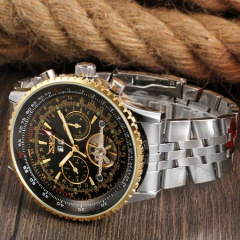 Чоловічий наручний годинник механічний Jaragar Luxury Silver Мелітополь