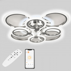 Стельова LED люстра Sunlight 5333/4+4 СR R хром Оріхів