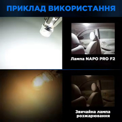 Комплект світлодіодних ламп Napo PRO T10-F2 W5W T10 4 шт Білий (2459942976) Фастів
