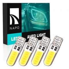 Комплект світлодіодних ламп Napo T10-COB-Silic-B W5W T10 4 шт Білий (2518508314) Михайловка