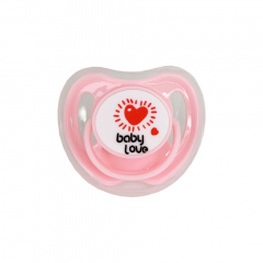 Пустушка силіконова кругла Mega Zayka MGZ-0516(Pink) з ковпачком Оріхів