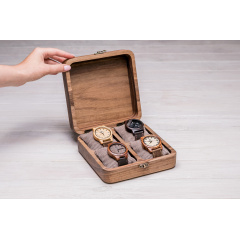 Дизайнерська коробочка для наручних годинників ecoWalnut 7х18х18 см Миколаїв