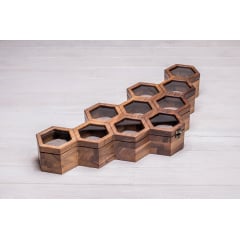 Сотова скринька-органайзер для 10 годинників ecoWalnut 7.8х59.7х23.5 см Київ
