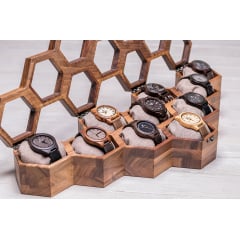 Сотова скринька-органайзер для 10 годинників ecoWalnut 7.8х59.7х23.5 см Київ