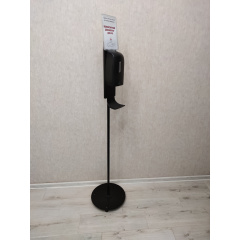 Дозатор для антисептика 0,6л Svavo PL151049BS-600 та стійка, краплеуловлювач, табличка (PL151049BS600-BPBKT) Золотоноша