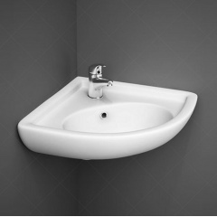 Раковина кутова підвісна RAK Ceramics RAK0048 Compact Corner 440x195x360 мм Білий (1896319942) Ворожба