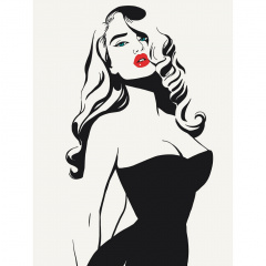Картина за номерами Lady in black Art Craft 10060-AC 30х40 см Южноукраинск