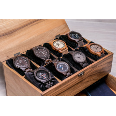 Бокс для зберігання наручного годинника з органайзером для аксесуарів ecoWalnut 14.9х27.5х18 см Нововолинськ