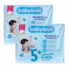Підгузки Babylove Premium 5+ Junior plus 11-18 кг 68 шт Калуш