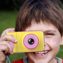 Дитячий цифровий фотоапарат протиударний Smart Kids Camera V7 Жовтий/Рожевий+Карта 16Гб Чортків