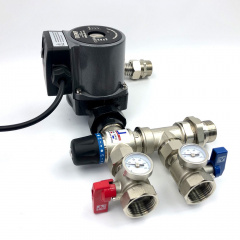 Змішувальний вузол Kvant Labaratory FLOMIX (Т) 25.60 KR 1" для теплої підлоги з насосом Боярка