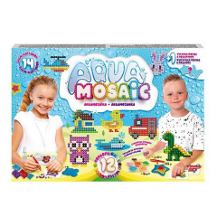 Набір креативної творчості "Aqua Mosaic" Danko Toys AM-01-03, 12 кольорів бусинок Киев