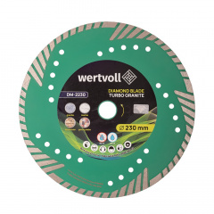Диск алмазний Wertvoll GM TURBO Granite 230х3 мм 24% висота алмазного шару 8 мм адаптер 22.2-20 мм 6650 об/хв Сміла
